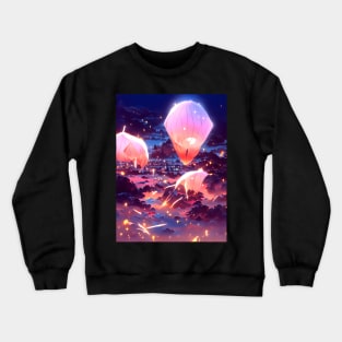 Prosperous Kongming Galaxy Sky Lanterns Crewneck Sweatshirt